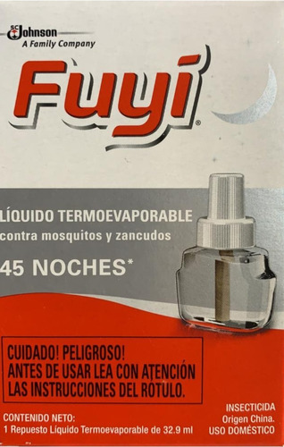 Fuyi Liquido Electrico Repuesto 45 Noches Repelente Nuevo