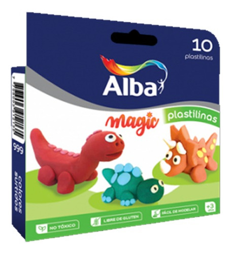 Plastilina Alba Magic Pack X 10 Colores Surtidos De 20g