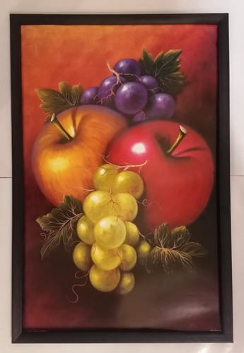Cuadro De Frutero Manzanas Y Uvas