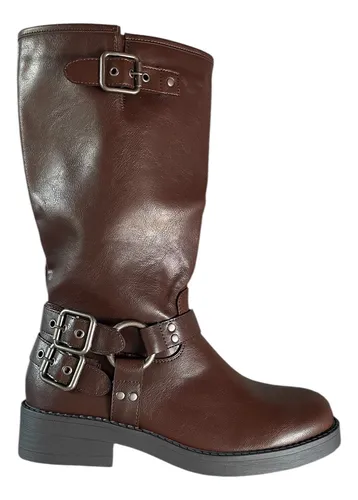 Bucaneras Botas Caña Alta Con Hebillas