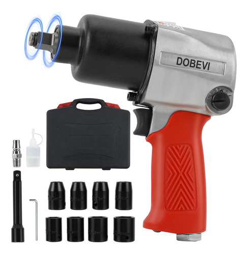 Chave De Impacto Pneumatica 9500rpm Com 8 Soquetes Dobevi