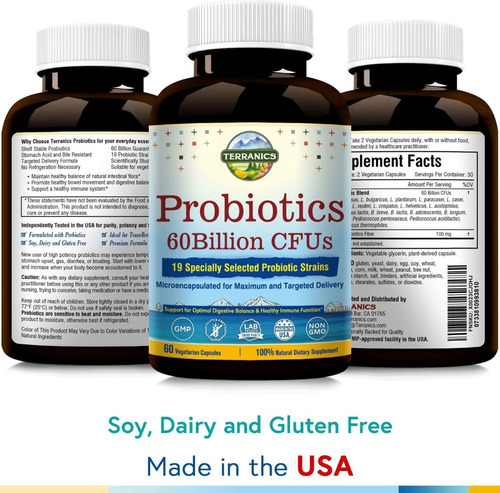 Probióticos Con Prebióticos, 60 Mil Millones, 19 Cepa 60 Cap