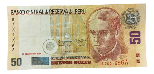 Billete De 50 Nuevos Soles - Año 2005. Estado: 9/10