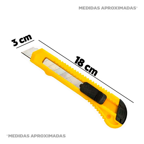 Estilete Multiuso Com Lâmina Em Aço Larga 18mm Com Trava