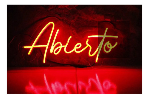 Letrero Led Neon Abierto Letra Corrida 40*20cm Luminoso