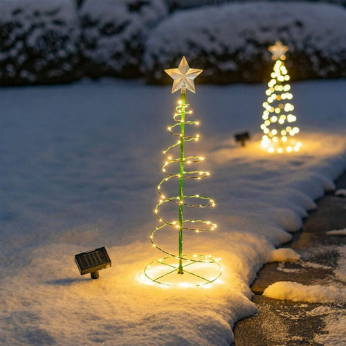 Decoracin Solar Led De Metal Para Rbol De Navidad, Luz En Es