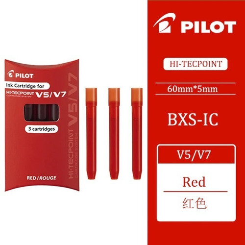 Set De 3 Cartucho Pilot Bxs-ic Para Hi-tecpoint V5 Y V7