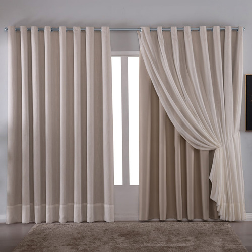Cortina Linho Gaze Com Forro Blackout 6.00x2.20 Sala Quarto