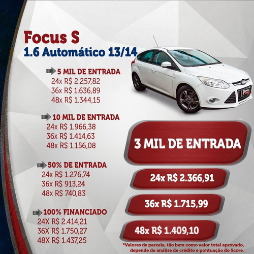 Focus S 1.6 Flex Automático 2013/14 Completo 4pneus Michelin