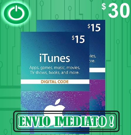 Itunes Gift Card $30 (2x $15)-turbine Seu iPhone E iPad! Usa