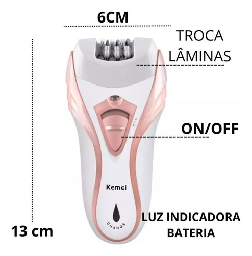 Liberdade De Movimento Com O Depilador Kemei Km-3010 Sem Fio