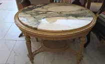 Comprar Mesa Ratona Estilo Francés Luis Xvi Con Mármol Carrara Beige