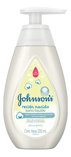 Jabón líquido Johnson's Baby Recién Nacido fragancia neutra con dosificador 200 ml