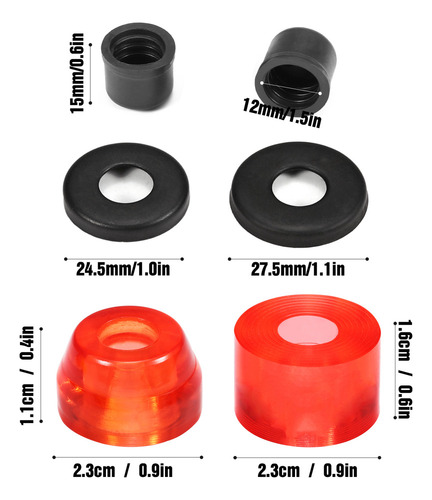 Kit De Reconstrução De Skate Longboard: Buchas E Arruelas Pa