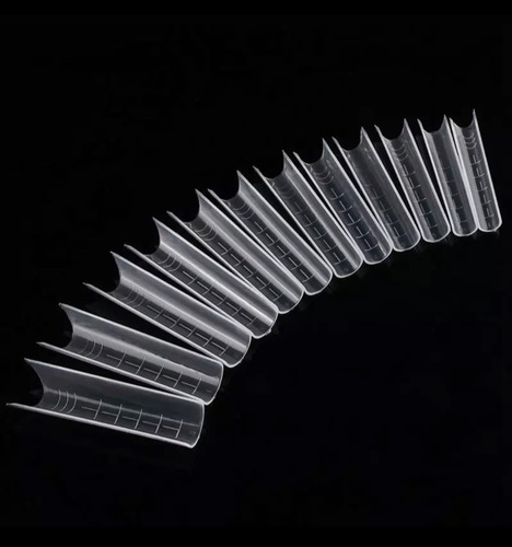 Molde F1 Curvatura C Transparente Unha Gel Polygel 100 Und