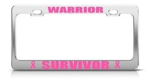 Marco - Metal License Plate Frame Breast Cancer Survivor Pin