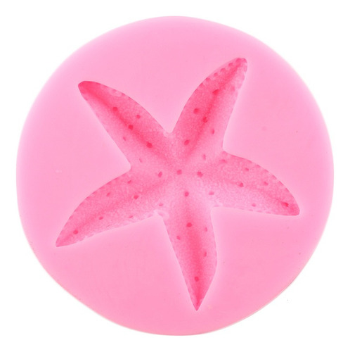 1pcs Molde De Silicona Estrella De Mar Fondant Pasta Resina Color Rosa