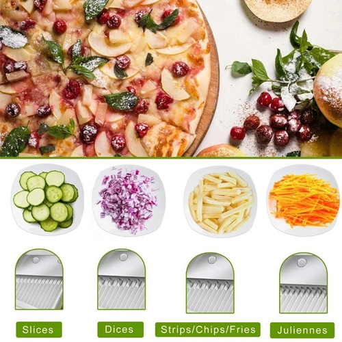 Imagem 7 de 7 de Mandolim Profissional Espessura Cortes Legumes Fatiador Inox