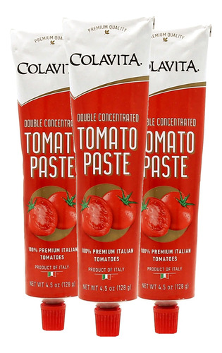 Pasta De Tomate Duplo Colavita Tubo 128g (3 Tubos) Kit