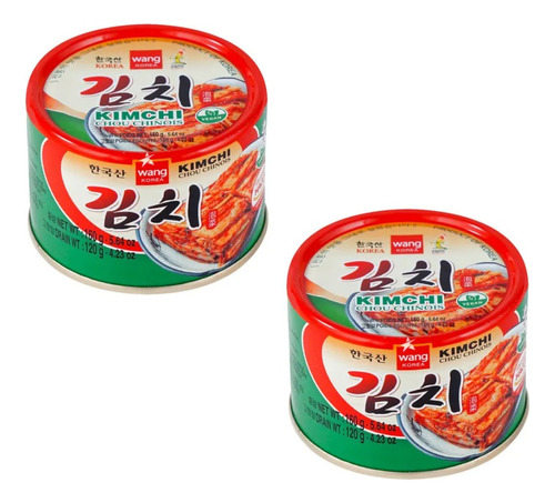 02 Conserva De Acelga Apimentado Em Lata Kimchi Wang 160g