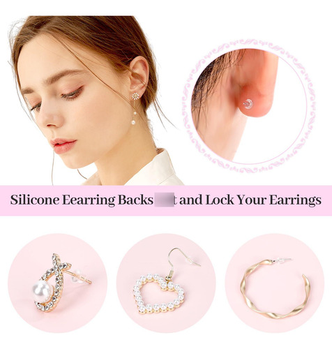Parte Trasera De Goma Suave Y Transparente Para Aretes 100 P