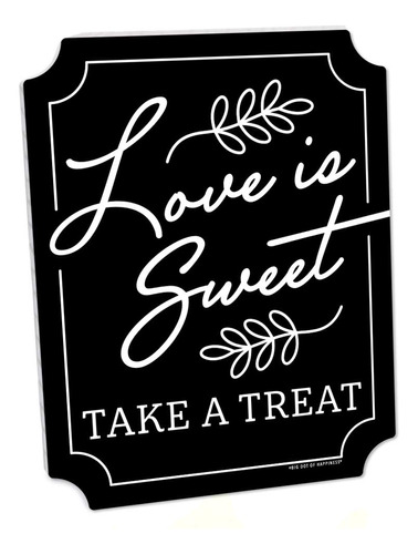 Black Love Is Sweet Sign - Decoración De Mesa De Postr...