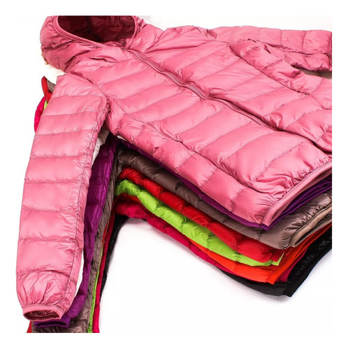 Chamarra Puffer Con Capucha Ligera For Mujer