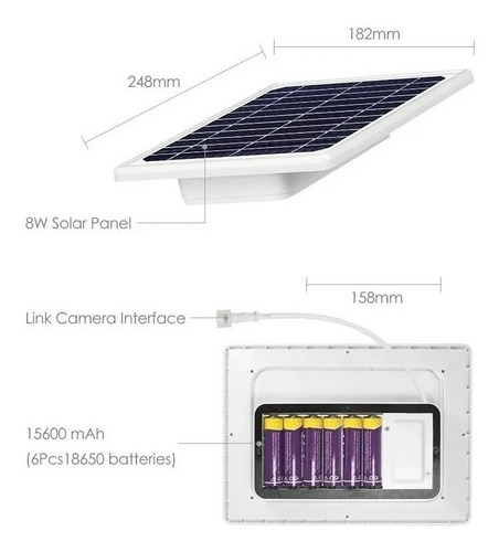 Imagen 5 de 10 de Pack X2 Camara Solar Exterior Ptz Wifi Full Hd Vigilancia