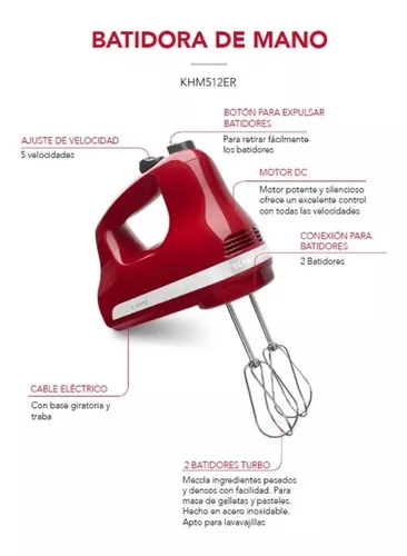 Batidora Mano KitchenAid Roja KHM512ER