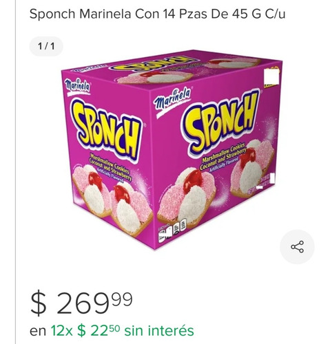 Imagen 1 de 1 de Galletas Sponch Con 14 Piezas