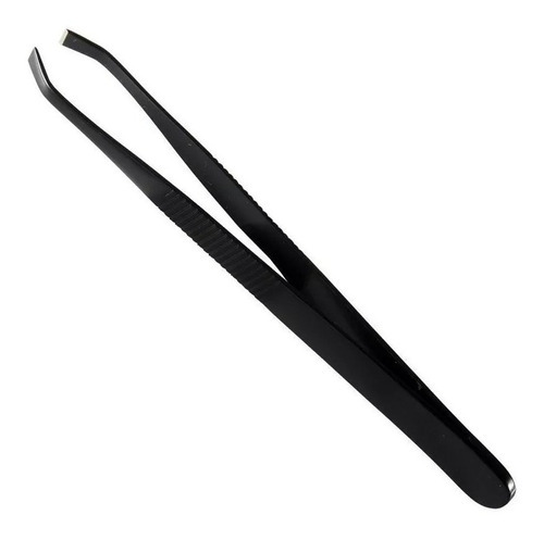 Pinza Para Depilar Cejas Negra X Unidad Acero Inoxidable