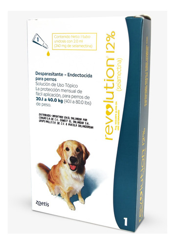 Pipeta antiparasitária Revolution Dog de 20 a 40 kg