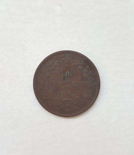 Moneda Italia 10 Centesimi 1862 (Usado)