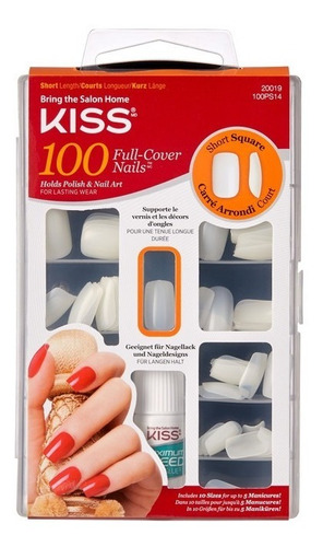 Uñas Glue-on Kiss - Kit Para Pintar Cortas 100 Unidades