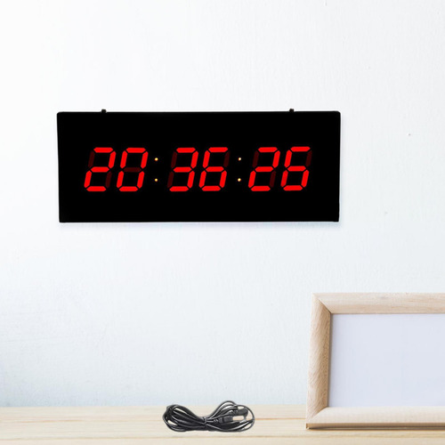 Reloj De Pared Digital Led, Reloj Despertador Rojo Digital