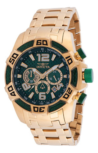 Relógio Masculino Invicta Pro Diver Scuba 34156 Dourado Cor do fundo Verde