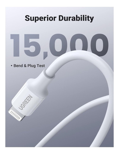 Ugreen Cable Usb-c Carga Datos Lightning Certificación Mfi