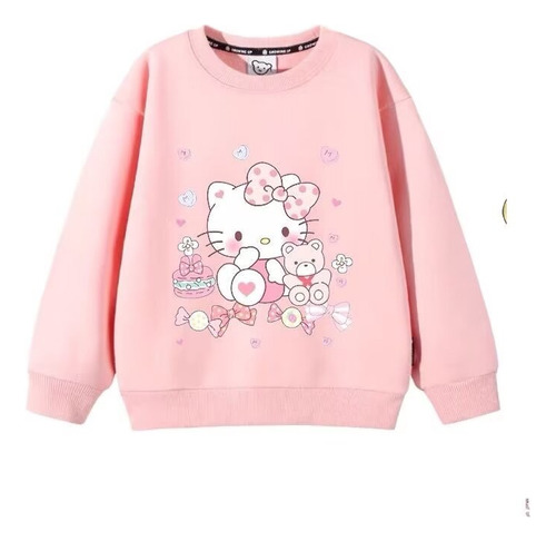 Sudadera Infantil Hello Kitty Flor Lindo Oso Hip Hop