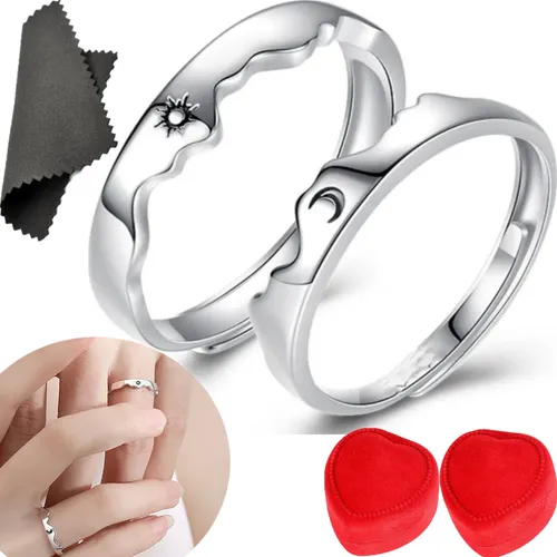 comprar 2 Anillos Plata 925 Ajustable Mujer Pareja Matrimonio Amor