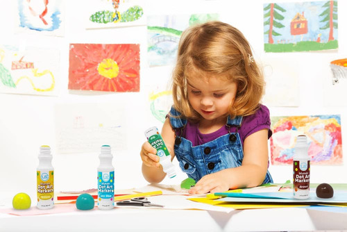 8 Marcadores Lavables 8 Colores Dot Art Markers