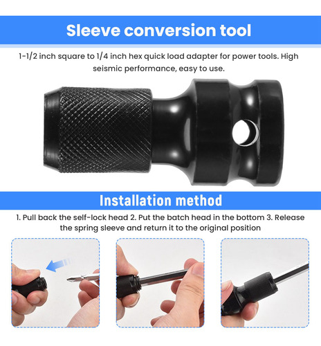 Enchufe De Llave De Trinquete De 1/2 Pulgada Cuadrada A 1/4