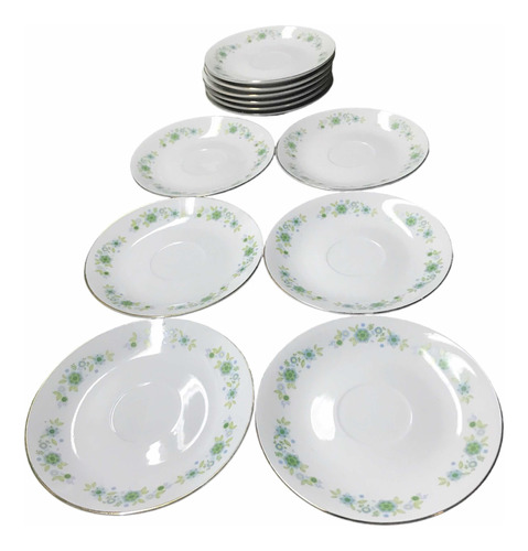 Juego De 12 Platos De Postre De Porcelana China