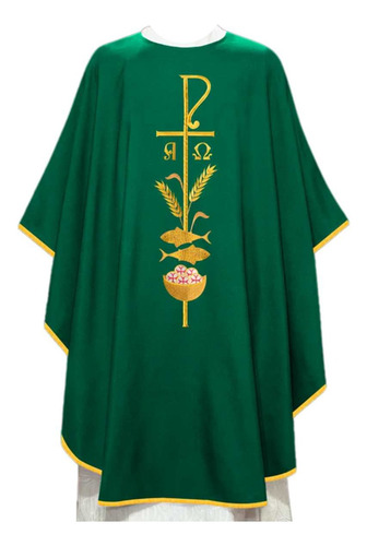 Casula Sacerdotal Bordado Ambão E Cálice Em Cores Litúrgicas