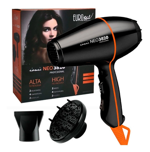 Secador De Pelo Profesional Eurostil Neo 3820 Ionico Difusor
