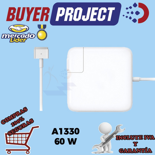 Imagen 2 de 4 de Cargador Mac Apple Macbook Pro Magsafe2 A1330 16.5v 3.6a 60w