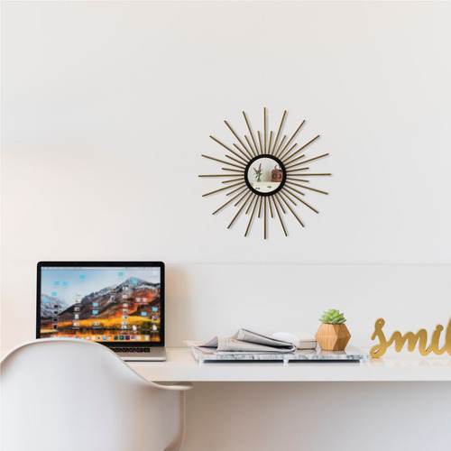 Espelho Decorativo Com Moldura Mini Cintilante Dourado