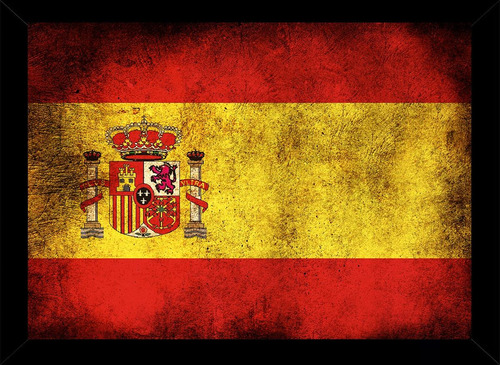 Quadro Bandeira Da Espanha Tamanho 35x25 Moldura Vidro Mercado Livre