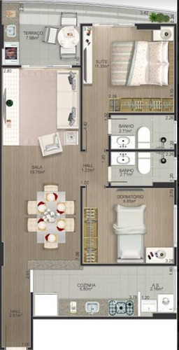 Imagem 4 de 6 de Apartamento, 2 Dorms Com 740 M² - Tupi - Praia Grande - Ref.: Via34 - Via34