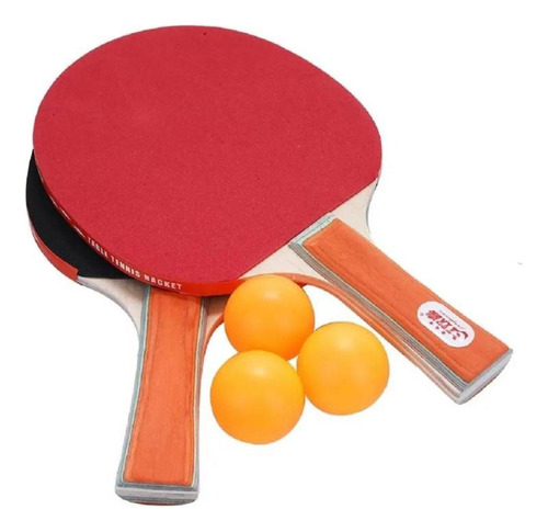 Set Par Paletas Raqueta Ping Pong Con 3 Pelotas