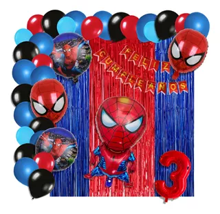 Kit De Decoración Globos Metálicos (48 Piezas) - Spiderman